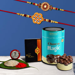 (K2_531+532_CM) Rakhi Combo with Chocolate Magic | Rakhi for brother with gift | Fancy Rakhis for men stylish |rakhi combo for brother | Set of 2 Rakhi |  Chocolate |