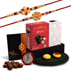 Rakhi (K2_322+323_EM32) & Chocolate Magic 32gm| Rakhi for brother with gift | Rakhi with chocolate |rakhi combo for brother | Set of 2 Rakhi | Chocolate|
