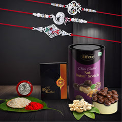 Rakhi (K3_A8+A13+A42_BS) & Chocolate Butter Scotch 96gm| Rakhi for brother with gift | Rakhi with chocolate |rakhi combo for brother | Set of 3 Rakhi |  Chocolate|