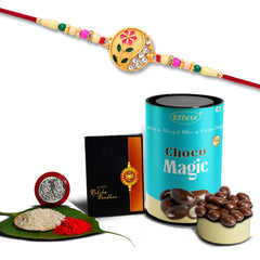 Rakhi (K1_507_CM) & Chocolate Magic | Rakhi for brother with gift | Fancy Rakhis for men stylish |rakhi combo for brother | Set of 1 Rakhi | Chocolate|