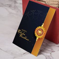 Multicolor (K1_A36) Unisex-Adult Rakhi Combo With Pooja Coin & Rakhi Greeting Card, Rakhi Lumba Set, Rakhi For Brother, Rakhi Cards, Kundan Rakhi, Chandi Ki Rakhi