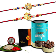 Diamond Rakhi for Brother | Rakhi Combo Set with Chocolate Magic 96gm (K2_14+15_CM)