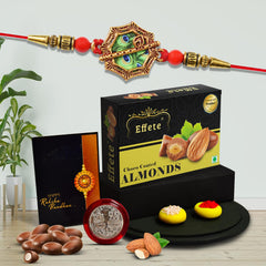 Rakhi For Brother Set Of 1 with Silver Color Pooja Coin (K1_547_CA32)