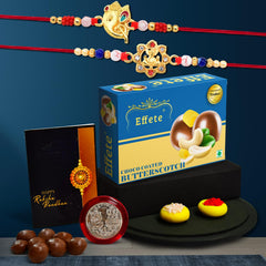 Rakhi (K2_14+15_BS32) & Chocolate Butter Scotch 32gm| Rakhi for brother with gift | Rakhi with chocolate |rakhi combo for brother | Set of 2 Rakhi | Chocolate|