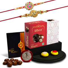 Rakhi (K2_404+405_EM32) & Chocolate Magic 32gm, Rakhi Combo with card and chocolate, chocolates gift pack, Rakhi & Chocolate for brother, rakhi with gift, Set of 2 Rakhi