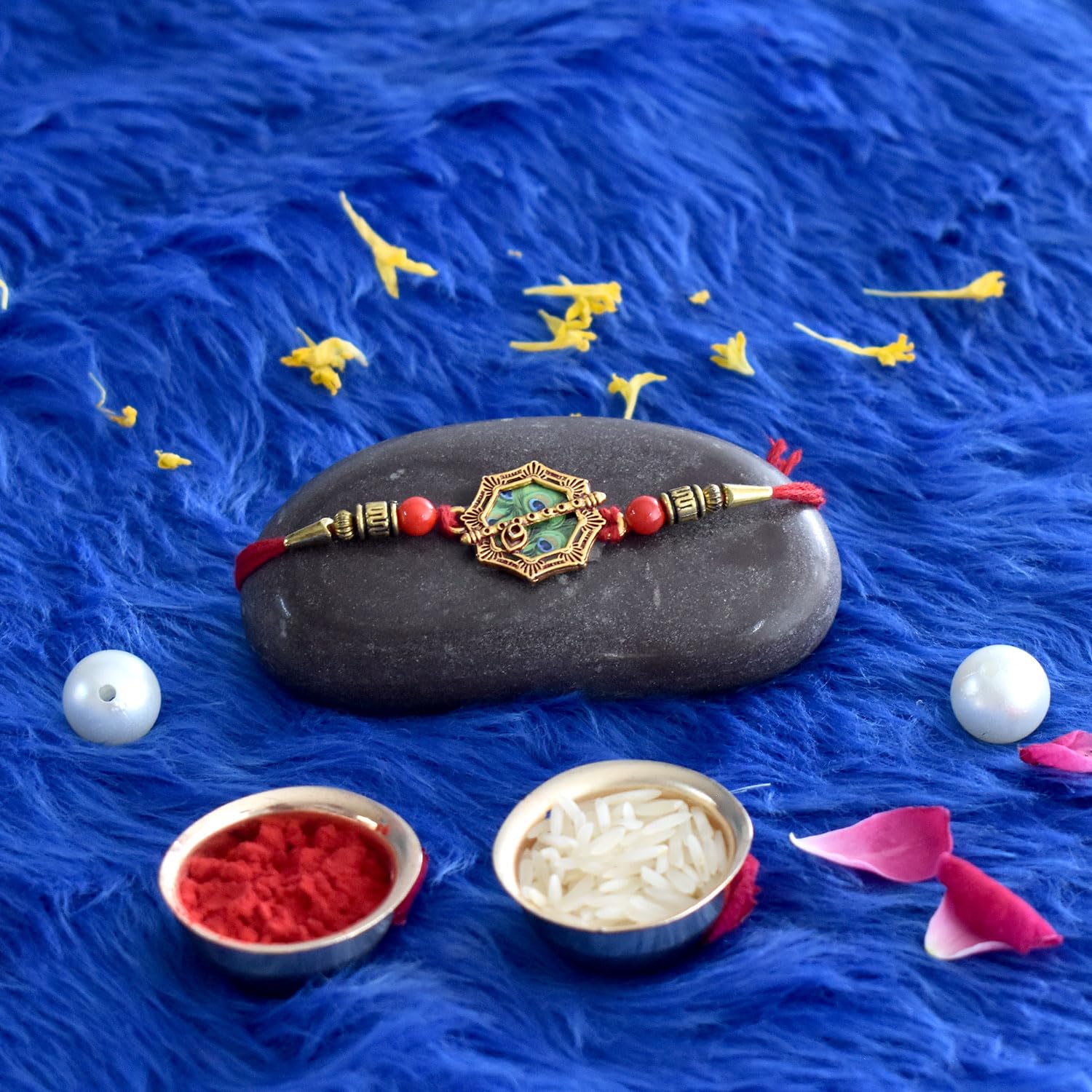 Rakhi For Brother Set Of 1 with Silver Color Pooja Coin (K1_547_CA32)