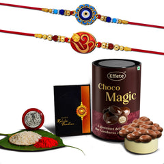 (K2_275+277_EM) Rakhi Combo & Chocolate Magic | Rakhi & Chocolate for brother | Fancy Rakhis for men stylish | rakhi with gift | Rakhi Combo | Set of 2 | Chocolate
