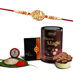 (K1_909_EM) Rakhi Combo & Chocolate Magic | Rakhi & Chocolate for brother | Fancy Rakhis for men stylish | rakhi with gift | Rakhi Combo | Set of 1 | Chocolate