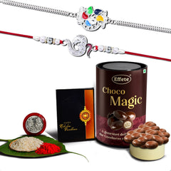 Rakhi (K2_A13+C1_EM) & Chocolate Magic | Rakhi for brother with gift | Rakhi with chocolate |rakhi combo for brother | Set of 2 Rakhi |  Chocolate|