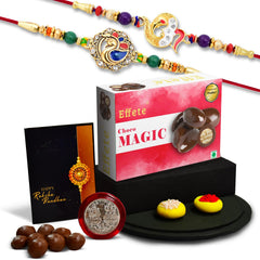 Rakhi (K2_408+411_CM32) & Chocolate Magic 32gm | Rakhi Combo with card and chocolate | chocolates gift | Rakhi & Chocolate for brother | rakhi with gift | Set of 2 Rakhi