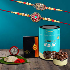 Rakhi (K2_420+421_CM) & Chocolate Magic | Rakhi for brother with gift | Rakhi with chocolate |rakhi combo for brother | Set of 2 Rakhi | Chocolate|