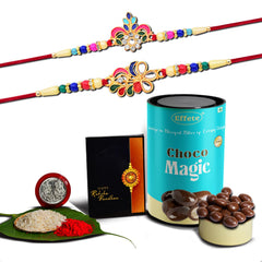(K2_556+557_CM) Rakhi Combo & Chocolate Magic | Rakhi & Chocolate for brother | Fancy Rakhis for men stylish | rakhi with gift | Rakhi Combo | Set of 2 |  Chocolate
