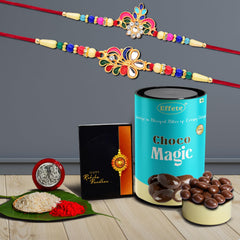 (K2_556+557_CM) Rakhi Combo & Chocolate Magic | Rakhi & Chocolate for brother | Fancy Rakhis for men stylish | rakhi with gift | Rakhi Combo | Set of 2 |  Chocolate