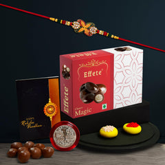 (K1_547_EM32) Rakhi Combo with Chocolate Magic 32gm, Rakhi for brother with gift, chocolate gift pack, rakhi with Chocolate Gift Hemper, Fancy Rakhis for men, Set of 1 Rakhi