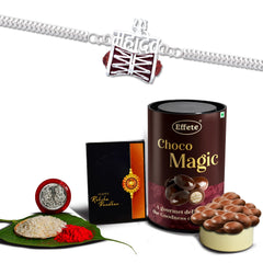 Damru Design Rakhi For Brother Set Of 1 with Chocolate Magic (K1_407_CM)