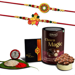 (K2_511+513_EM) Rakhi Combo with Chocolate Magic, Rakhi & Chocolate for brother, Fancy Rakhis for men stylish, rakhi with gift, Rakhi Combo, Set of 2,  Chocolate