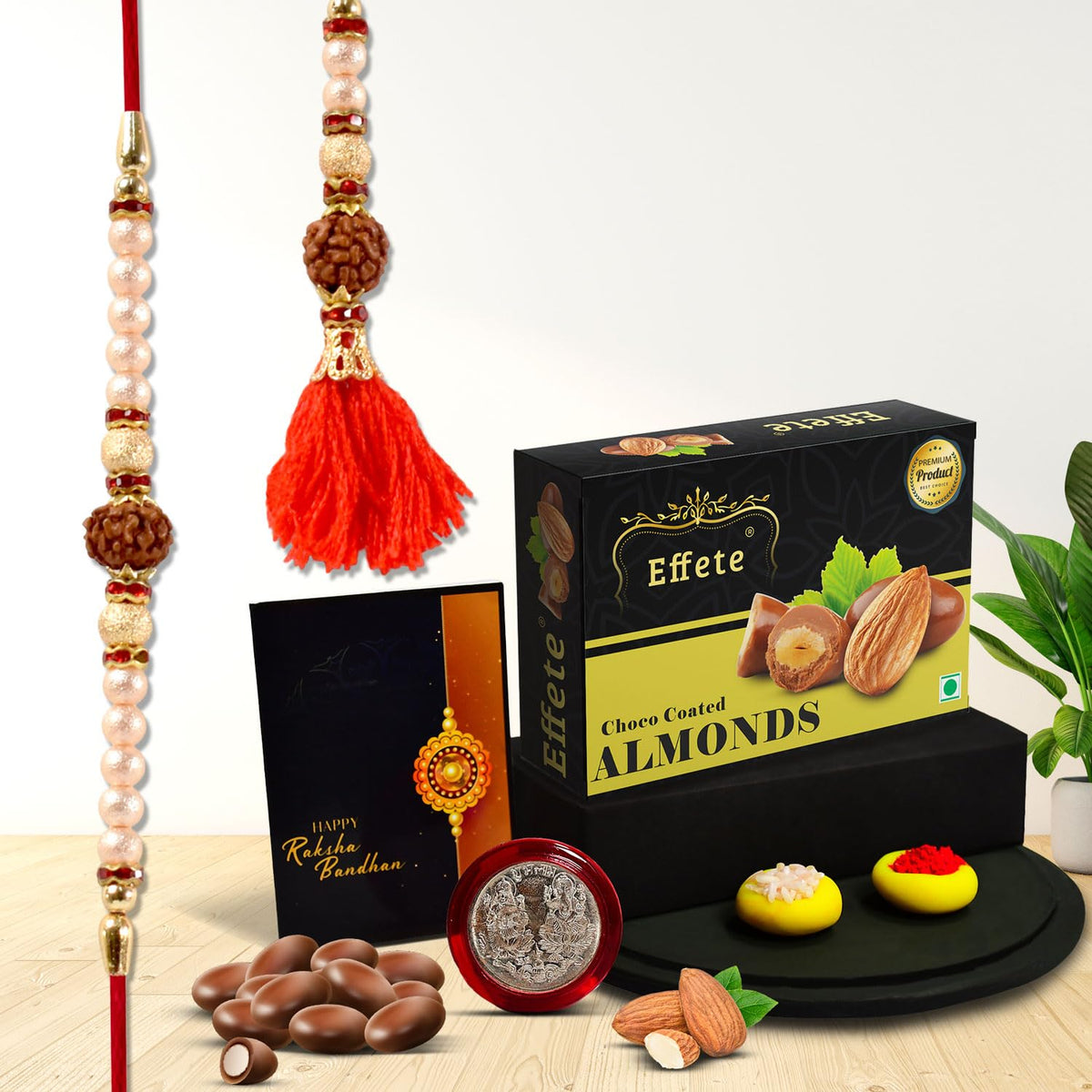 Rakhi For Bhaiya And Bhabhi With Chocolate, Rakhi For Bhaiya And Bhabhi(K1_451_CA32)