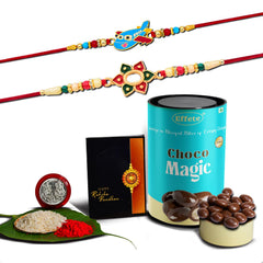 Rakhi (K2_267+271_CM) & Chocolate Magic | Rakhi Combo with card and chocolate | chocolates gift | Rakhi & Chocolate for brother | rakhi with gift | Set of 2 Rakhi