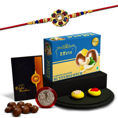Rakhi (K1_550_BS32) & Chocolate Butter Scotch 32gm, Rakhi for brother with gift, Rakhi with chocolate, rakhi combo for brother, Set of 1 Rakhi, Chocolate