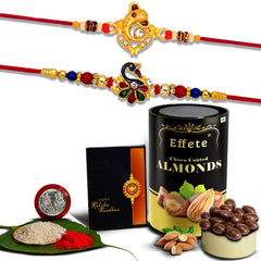 Rakhi with Chocolate Combo with Chocolates (Silver and Gold Plated Color, Set of 2 , Q2_i3 k1_ea96)
