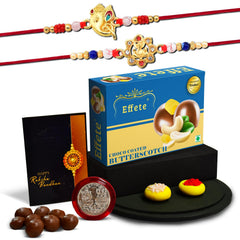 Rakhi (K2_14+15_BS32) & Chocolate Butter Scotch 32gm| Rakhi for brother with gift | Rakhi with chocolate |rakhi combo for brother | Set of 2 Rakhi | Chocolate|