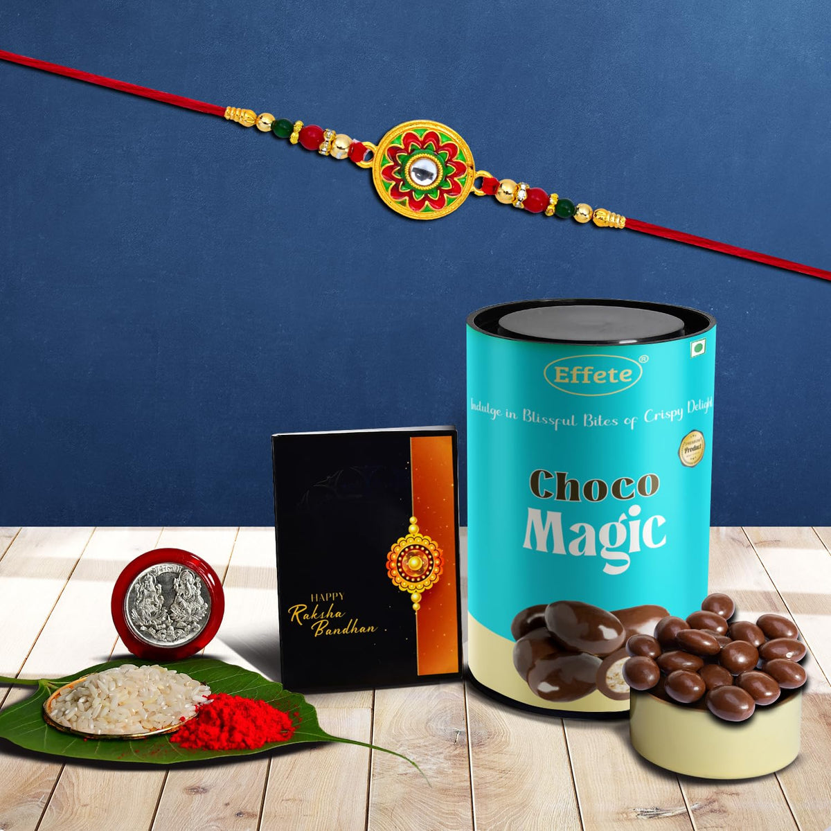 (K1_513_CM) Rakhi Combo with Chocolate Magic, Rakhi & Chocolate for brother, Fancy Rakhis for men stylish, rakhi with gift, Rakhi Combo, Set of 1, Chocolate