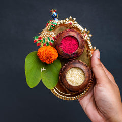 Rakhi for Brother Set of 1 with Dish, Silver Coin & Greeting Card, Rakhi for Brother and Bhabhi, Rakhi with Gift for Brother, Rakhi for Kids, Rakhi Set, Rakhi Combo (K1_A2_AA3)
