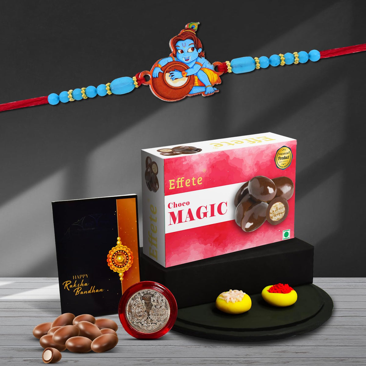 Rakhi Combo (K1_876_CM32) & Chocolate Magic 32gm with Pooja Coin & Greeting Card, kids rakhi with gift, rakhi combo for kids, rakhi gift for kids, kids rakhi combo, Rakhi Gift Hamper, rakhi for kids boy, rakhi set of 1