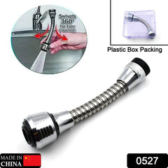 0527  Flexible 360 Degree Stainless Steel Faucet Turbo Flex Sprayer Water Extender for Easy Clean Sink Water Saving Extension Jet Stream Spray Setting Faucet for Kitchen/Bathroom