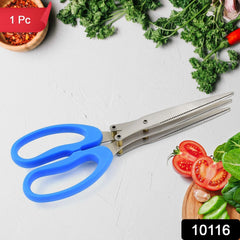 Multifunction Vegetable Stainless Steel Herbs Scissor with 3 Blades (1 Pc)