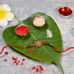 FLower Design Rakhi For Brother Set Of 1, Rakhi Combo with Chocolate Almonds 32gm(K1_413_CA32)