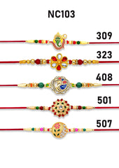 Unisex Adult Rakhi (K5_Nc103) With Pooja Coin & Rakhi Card, Bhai Bhaiya Brother Bhabhi Rakhi Set, Kundan Rakhi, Lumba Rakhi Set, Chandi Ki Rakhi, Rakhi Lumba Set, Rakhi Cards, Silver Rakhi
