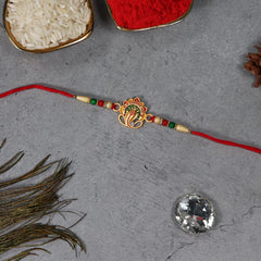 Rakhi for Brother Set of 1 with Dish, Silver Coin & Greeting Card, Rakhi for Brother and Bhabhi, Rakhi with Gift for Brother, Rakhi for Kids, Rakhi Set, Rakhi Combo (K1_544_AA3)