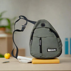 13112 Waterproof Anti Theft Cross-body fanny pack waist bag, Shoulder Bags Chest Men Casual fashion USB Charging earphone hook Sling Travel Bag (1 Pc)