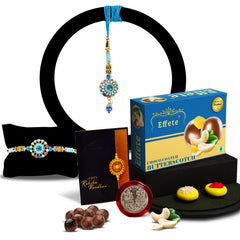 Flower Design With Diamond With Effete Butterscotch Chocolate 32Gm ,Silver Color Pooja Coin, Roli Chawal & Greeting Card