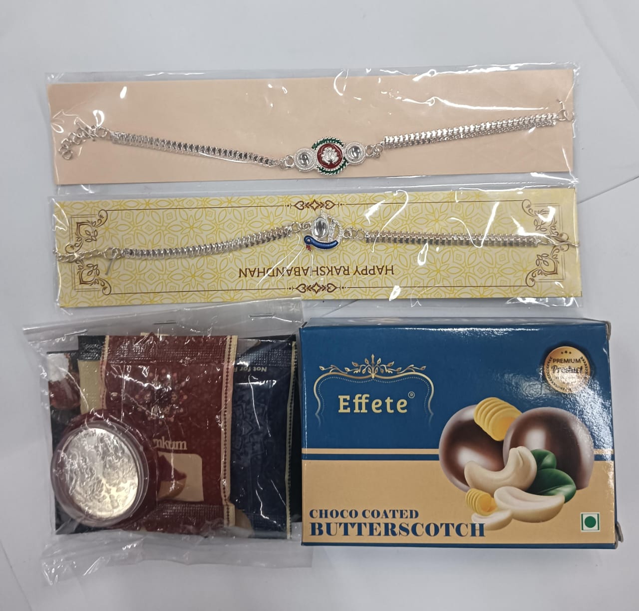 silver rakhi combo