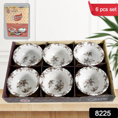 8225 Opera High Quality Plastic Ice-Cream Bowl, Home & Kitchen Serving Platter or Dessert Cup for Sundae, Sweets, Snacks, Fruit, Pudding, Nuts or Dip, Serving Bowls (Set of 6 pc)