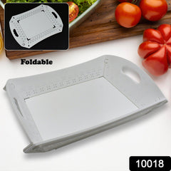 10018 Foldable Serving Tray Plastic Serving Tray With Handle Serving Tray For Food, Kitchen, Outdoors, Restaurants (1 Pc)