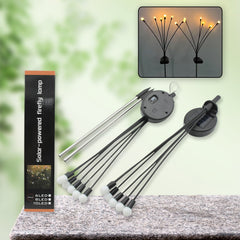 9129 Solar Garden Lights, Solar - Powered Firefly Lamp, New Upgraded Solar Firefly Lights Outdoor Waterproof, Solar Outdoor Decorative Lights for Yard Gardening Patio Backyard Pathway D??cor (2 PCS Set 12 LED (Warm Light))