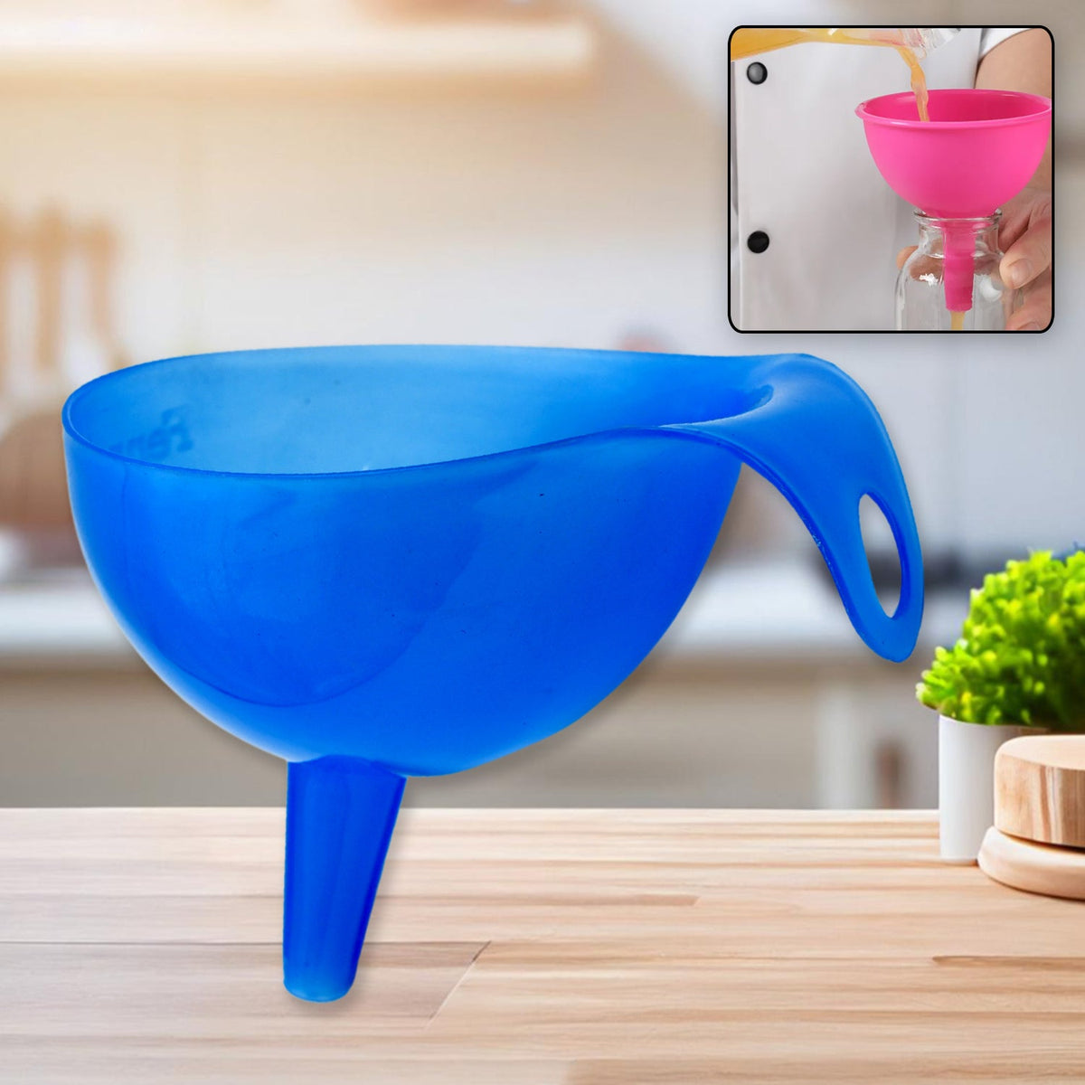 17555 Plastic Funnel For Pouring Oil, Sauce, Water, Juice Cooking Oil, Powder, Small Food-Grains Food Grade Plastic Funnel (1 Pc)