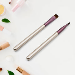 12654 Travel Portable Mini Eye Makeup Brush, Apply Eyeshadow Eyeliner Eyebrow Brush Makeup Tools for eyeliner girl (2 Pc Set)