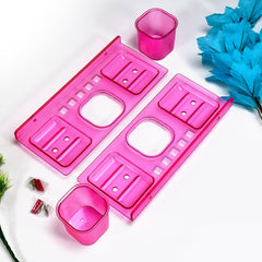 7641 Shop a wide range of bathroom ware products from Pure Source India, in this pack there coming 4in1 glass soap dish, which is suitable to use on stand .It is having unique design of products will enhance beauty of your bath room. DeoDap