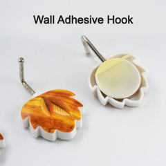 4585 Leaf Shape Hook Strong Adhesive Hook Use For Home Decor , Office & Multi Use Hook (3pc). DeoDap