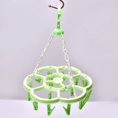 7286 Hanger Household Plastic Hanger 15 Clips Hanger For House Use DeoDap