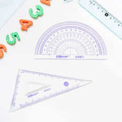 7924 4pcs Ruler Suit Stationery Set for School Student Office ,Draft Rulers for School Office Supplies and Supplies-High School