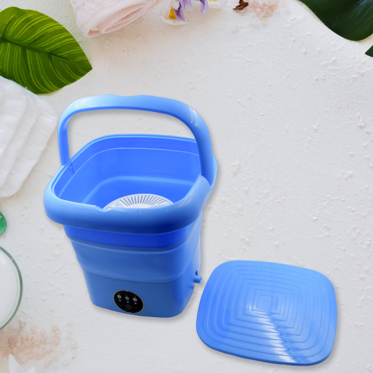 7271  Mini Washing Machine Foldable Mini Washer with Drain Basket Portable Washing Machine Foldable for Laundry Travel Camping RV Baby Clothes