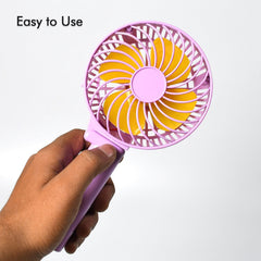 7604 Portable Mini handy Fan & Personal Table Fan | Rechargeable Battery Operated Fan Suitable for Kids, Women, Makeup Artist, Home Office DeoDap