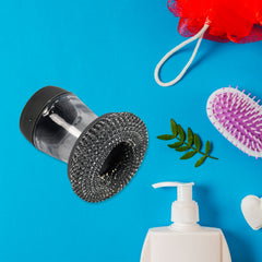 4921 Soap Dispensing Palm Brush Washing Liquid Dish Brush Soap Pot Utensils with Dispenser Cleaning DeoDap