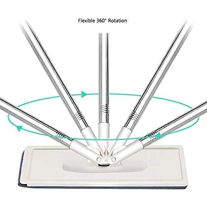 1150  Heavy Quality Floor Mop, Free Squeeze Microfiber Flat Spin Mop 360 Flexible Mop Head, Flat Mop for Floor Clean (MOQ :- 24pc)