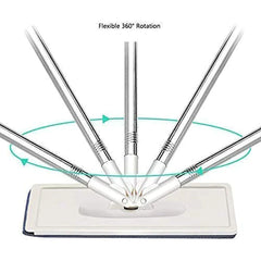 1150  Heavy Quality Floor Mop, Free Squeeze Microfiber Flat Spin Mop 360 Flexible Mop Head, Flat Mop for Floor Clean (MOQ :- 24pc)